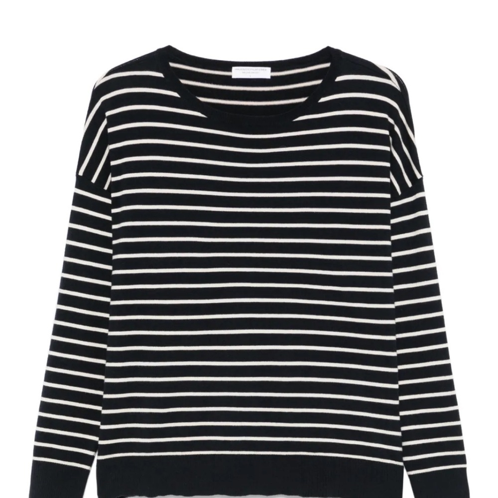 Majestic Filatures Women's French Terry
Striped Crew Neck Sweater
